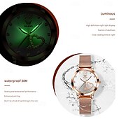 Χαμηλού Κόστους Ρολόγια Quartz-OLEVS Γυναικεία Χαλαζίας Μοντέρνα Καθημερινό Ρολόι Ρολόι Καρπού Φωτίζει ΑΔΙΑΒΡΟΧΟ Διακοσμητικό Ανοξείδωτο Ατσάλι Παρακολουθήστε