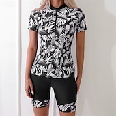 abordables Lycra de surf-Femmes Maillot de Bain Rash Guard Protection Solaire UV Respirant Séchage Rapide manche longue Maillot de Bain Maillot de bain 2 pièces ​fermeture éclair sur le devant Natation Surf Sports Nautiques