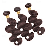 halpa 1 nippu hiuskudoksia-tummanruskeat 1 nippu hiukset kudotut body wave -hiuspidennykset 12-24 tuumaa