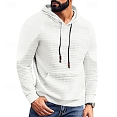cheap Basic Hoodies-Men&#039;s Hoodie Black White Khaki Light Grey Dark Gray Hooded Plain Front Pocket Sports &amp; Outdoor Daily Holiday Polyester Streetwear Basic Casual Spring &amp;  Fall Clothing Apparel Hoodies Sweatshirts