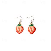 abordables Pendientes-Mujer Pendiente Lujoso Alegría Elegante Lujo Aretes Joyas Borgoña Para Fiesta