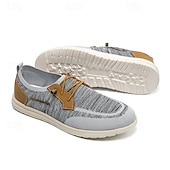 cheap Men&#039;s Sneakers-Men&#039;s Grey Knit Sport Shoes with Leather Accents and Lace-Up Design – Comfortable Casual &amp; Outdoor Footwear