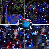 cheap Plug String Lights-RGB Pentagram String Lights with 13 Keys Remote Controller 100-800 LEDs &amp; 12m-30m Fairy Lights for Outdoor Camping Holiday 31V