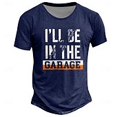billige Morsomme T-skjorter for menn-Herre Morsom Slang T skjorte Kortermet T skjorte 3D-utskrift Crew-hals Skjorte Mote Daglig Gate Daglig Svart Blå Brun Sommer Vår Klær S M L XL XXL XXXL