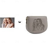 baratos Para mulheres-Carteira de Foto Gravada Personalizada - Melhor Presente para Mãe - Carteira de Couro Personalizada com Foto Presente Perfeito para Casamento Dia das Mães Aniversário Natal e Presente Sazonal para Ela