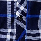 preiswerte Herrenhemd zum Knöpfen-Herren Hemd Sommerhemd Freizeithemd Knopfhemd Karierte Hemden Rote Blau Langarm Karomuster Revers Urlaub Ferien Button-Down Bekleidung Polyester Mode Lässig Bequem