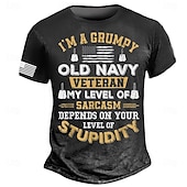 voordelige Grappige T-shirts voor mannen-Voor heren Grappig jargon T-shirt Korte mouw T-shirt 3D-afdrukken Strakke ronde hals Overhemd Modieus Dagelijks Straat Dagelijks Zwart blauw Groen Zomer Lente Kleding S M L XL XXL XXXL