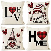 cheap Holiday Cushion Cover-Wedding Heart Gnomes Decorative Toss Pillows Cover 1PC Soft Square Cushion Case Pillowcase for Bedroom Livingroom Sofa Couch Chair