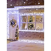 cheap Solar String Lights-10m Solar String Lights 370 LEDs with 13 Keys Remote - Warm, Cool White &amp; Blue Firecracker Lights for Holiday Party