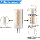 tanie Żarówki LED 2-pinowe-żarówki kukurydziane led g4 12v/24v ac/dc, 5w 63led ściemnialne do żyrandoli kryształowych, ciepła biel &amp;biały, 4szt