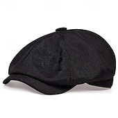 billiga Huvudbonader för herrar-Herr Platt mössa Ascot hatt Newsboy hatt Svart Brun Polyester Mode Ledigt Gata Dagligen Slät Andningsfunktion