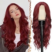 economico Parrucche trendy sintetiche-parrucca lunga ondulata parrucche lunghe per donne riga in mezzo capelli sintetici dall&#039;aspetto naturale parrucche daenerys parrucche cosplay coustume