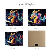 billiga LED Vägg Art-drakeläsning led canvas väggkonst målat glas utskrift led upplyst väggdekor 2aa batteridriven upplyst canvas tryck led ljus kök sovrum eller heminredning