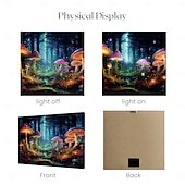 billiga LED Vägg Art-svamp skog led canvas väggkonst led upplyst väggdekor 2aa batteridriven upplyst canvas tryck led ljus kök sovrum eller heminredning