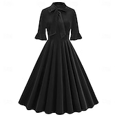 cheap Dresses-Retro Vintage 1950s Cocktail Dress Dress Flare Dress Solid Color Women&#039;s Masquerade Event / Party Bachelorette Party Festival Adults&#039; Dress Homecoming Dresses