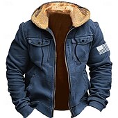 abordables sweat à capuche en polaire pour hommes-Homme Cerf Toison Sweats à Capuche Sweat à capuche Sweat à capuche Capuche Mode 3D effet Vacances Chasse Bleu Marron Zippé Poche Automne Hiver Designer