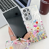 Недорогие Чехлы для Samsung-телефон Кейс для Назначение SSamsung Galaxy S24 Ultra S24 Plus S24 S24 ФЭ S23 Ultra А55 А35 А25 А15 5Г A54 S25 Ультра Кейс на заднюю панель с ремешком на запястье Защита от удара Ретро ТПУ ПК
