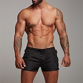 baratos shorts ativos masculinos-Homens calções atléticos Shorts de 3 polegadas Calções de treino Short curto Shorts de Corrida com forro de malha Bolso Com Zíper Design de cordão elástico Côr Sólida Respirável Secagem Rápida Curto