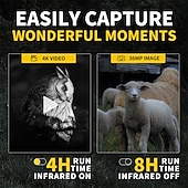 abordables Caméras IP d&#039;intérieur-Vision nocturne numérique 4K 300 m de vision nocturne complète Utilisation de jour comme de nuit Prise en charge du zoom 6x Prise de photos en résolution 36MP Enregistrement vidéo 4K
