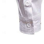 billige Button Down-skjorter for menn-Herre Skjorte Dresskjorter Skjorte med knapper عادي Bryllup Fest Svart Hvit Rød Navyblå Langermet Knaphul Vår &amp; Vinter Klær Broderi