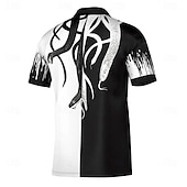 cheap Men&#039;s Animal Print Polo-Men&#039;s Snake Golf Shirt Short Sleeve Polo Shirts Collared Shirts Casual Horror School Outdoor Street 3D Print Summer Black-white