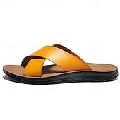 abordables sandales d&#039;extérieur-sandales décontractées à brides croisées pour hommes, chaussures d&#039;été confortables en similicuir pour l&#039;extérieur et la plage