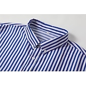 economico Camicie Button Down da uomo-Per uomo Camicia Camicia elegante Camicia button-down Strisce verticali Casuale Quotidiano Blu marino Manica Lunga Collo ripiegato Tutte le stagioni Abbigliamento Patchwork