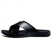 abordables sandales d&#039;extérieur-sandales décontractées à brides croisées pour hommes, chaussures d&#039;été confortables en similicuir pour l&#039;extérieur et la plage
