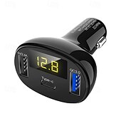 abordables Cargadores para coche-Kit de cargador de coche USB C, compatible con USB dual y tipo C, cargador de coche QC3.0 para productos electrónicos de consumo