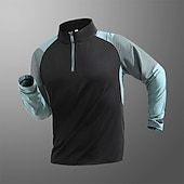 abordables Tapas-Hombre Camiseta Camiseta para senderismo Manga Larga Cremallera de un cuarto Camiseta Camiseta musculosa Camiseta elástica de culturismo Al aire libre Secado rápido Rutina de ejercicio Suave Reductor