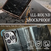 billige iPhone-etuier-telefon Etui Til iPhone 16 15 14 Pro Max Plus iPhone 13 12 11 Pro Max Flip deksel med stativ Magnetisk Kortspor Kontor / Bedrift TPU PU lær