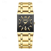 cheap Quartz Watches-New Stainless Steel Fashion Trend Men&#039;S Quartz Watch Calendar Waterproof Simple Leisure Sports Automatic Non-Mechanical Square Watch