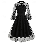 levne Šaty-Elegantní Retro 50. léta Šaty Maškarní Výšivka Květiny Dámské Karneval Nový rok Plesová maškaráda Běžné / Denní loučení se svobodou nevěsty Dospělé Šaty