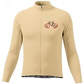 billiga Tröjor för män-Herr Cykeltröja Grafisk Bokstav &amp; Nummer Långärmad Cykel T-shirt Tröja med 3 bakfickor Bergscykling Snabb tork Anatomisk design Uppsugande Andningsfunktion sporter Mörkrosa Vit Rosa Kläder