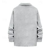 abordables Manteaux &amp; vestes-Homme Chemise Veste Veste de transition Quotidien Résistant à l'usure Avec Poches Jacquard Toutes saisons Uni Occasionnel Revers Régulier Noir Blanche Kaki Gris Claire Gris foncé Veste