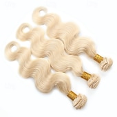 abordables 3 paquets extensions cheveux humains-cheveux humains brésiliens 613# cheveux blonds bundle body wave 3 bundle 10-28 pouces