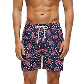 olcso férfi boxer úszónadrág-Férfi Fürdőnadrág Úszónadrágok Deszkás short Fürdőruha Zsinór Zsebekkel Úszás Szörfözés Tengerpart Vízi sportok Nyomtatott Nyár Tavasz