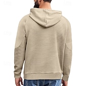 cheap Basic Hoodies-Men&#039;s Hoodie Black White Khaki Light Grey Dark Gray Hooded Plain Front Pocket Sports &amp; Outdoor Daily Holiday Polyester Streetwear Basic Casual Spring &amp;  Fall Clothing Apparel Hoodies Sweatshirts