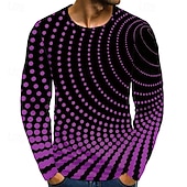 preiswerte 3D-T-Shirts-Herren Graphic Punkt T Shirt Langarm T-Shirt 3D-Druck Rundhalsausschnitt Hemd Basic Täglich Hellblau Saphirblau Schwarz Bekleidung Normal S M L XL XXL 3XL 4XL