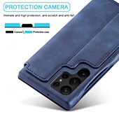 abordables Coques Samsung-Housse de téléphone pour Samsung Galaxy S24 Ultra S24 Plus S24 S23 S23 Ultra S22 S22 Plus Ultra S21 Ultra S21 FE S21 Coque flip avec emplacement pour carte magnétique antichoc rétro TPU PU cuir