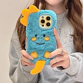 Недорогие Чехлы для iPhone-телефон Кейс для Назначение iPhone 16 Про Макс Плюс Айфон 15 Про Макс Плюс iPhone 14 13 12 Pro Max Plus Кейс на заднюю панель со стендом Защита от удара Ретро Плюш