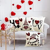 cheap Holiday Cushion Cover-Wedding Heart Gnomes Decorative Toss Pillows Cover 1PC Soft Square Cushion Case Pillowcase for Bedroom Livingroom Sofa Couch Chair