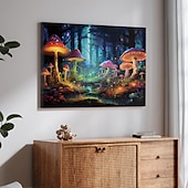 billiga LED Vägg Art-svamp skog led canvas väggkonst led upplyst väggdekor 2aa batteridriven upplyst canvas tryck led ljus kök sovrum eller heminredning