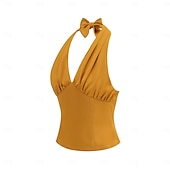 cheap Tops-Retro Vintage 1950s Crop Top Halter Fancy Dress Women's Masquerade Event / Party Bachelorette Party Festival Adults' Top