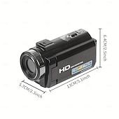 Недорогие Экшн-камеры-16-кратный цифровой зум, ультра-HD 30 кадров в секунду, цифровая видеокамера с 3-дюймовым IPS-экраном, вращающимся на 270 градусов, пультом дистанционного управления и аккумулятором емкостью 1500 мАч