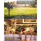 abordables Guirlandes solaires-Guirlande lumineuse solaire de 6 m, 200 LED, blanc chaud, blanc froid, bleu, guirlande lumineuse en fil de cuivre EL 5 mm, lumières de vacances 3 V à énergie solaire, 1 ensemble