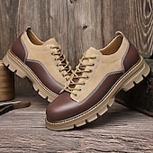 economico Casuale-scarpe stringate in pelle sintetica e pelle scamosciata resistenti da uomo: calzature casual eleganti per l&#039;uso quotidiano e all&#039;aperto