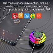 お買い得  車用Bluetoothキット/ハンズフリー-急速充電カーチャージャー、Bluetooth MP3プレーヤー、ロスレス音楽、電圧表示、音声コントロール、眩しい光の効果