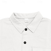 abordables Manteaux &amp; vestes-Homme Chemise Veste Veste de transition Quotidien Résistant à l'usure Avec Poches Jacquard Toutes saisons Uni Occasionnel Revers Régulier Noir Blanche Kaki Gris Claire Gris foncé Veste