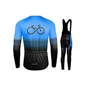 cheap Men&#039;s Clothing Sets-Men&#039;s Cycling Jersey Black&amp;White Bib set Top MTB Bicycle Shirt Mountain Road Riding Clothing Short Sleeve Cyclist biking Quick Dry Breathable 3 Rear Pockets